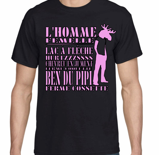 T-Shirt OFFICIEL L’HOMME FEMELLE NOIR/ROSE